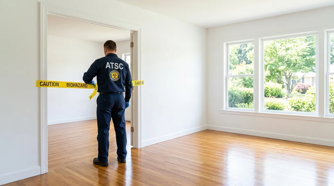 Certified biohazard cleanup crew performing Trauma Scene Cleanup in Cypress